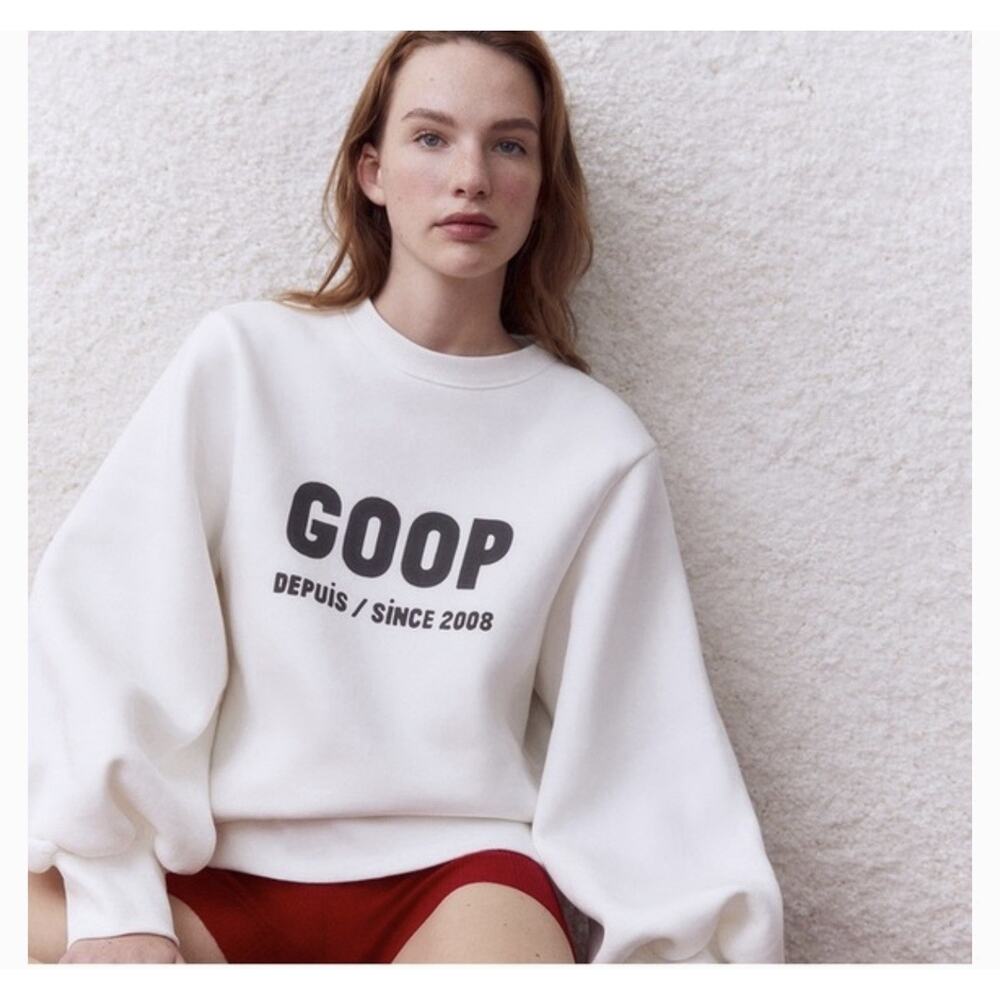GOOP gwyn the graphic puff-sleeve sweatshirt M (BL100THRIFTY